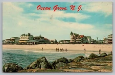 Postcard Beachfront Hotels Rock Jettie Ocean Grove NJ New Jersey 