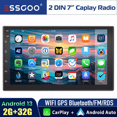7'' Double 2 Din Android 13 Carplay Touch Screen Car Stereo Radio GPS WIFI USB BT