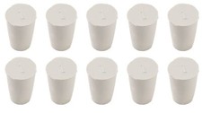 10 Pack 1 Solid Rubber Stoppers White Tapered Lab Plugs 19x14mm