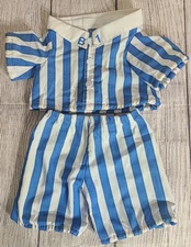 Vintage Tomy Bananas In Pajamas Replacement PJ Outfit Blue White Stripe