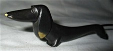 ANTIQUE ROHAC AUSTRIAN BRONZE DACHSHUND DOG HOLDER STATUE W.H.W. DESK SCULPTURE