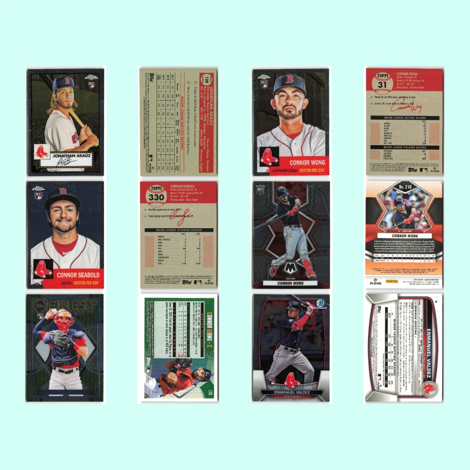 波士顿红袜队新秀套装 80 张棒球卡 Topps Chrome 白金周年纪念近乎完好 — 第 3/4 张图片