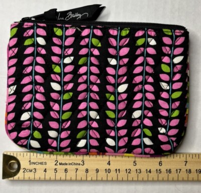 Vera Bradley Makeup Bag VaVa Bloom Pink Pedals Zip Close 6x 4 Purse Perfect