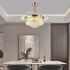 Luxury Chandelier Crystal Ceiling Fan Light Modern Led Fan Lamp with Remote 45 W