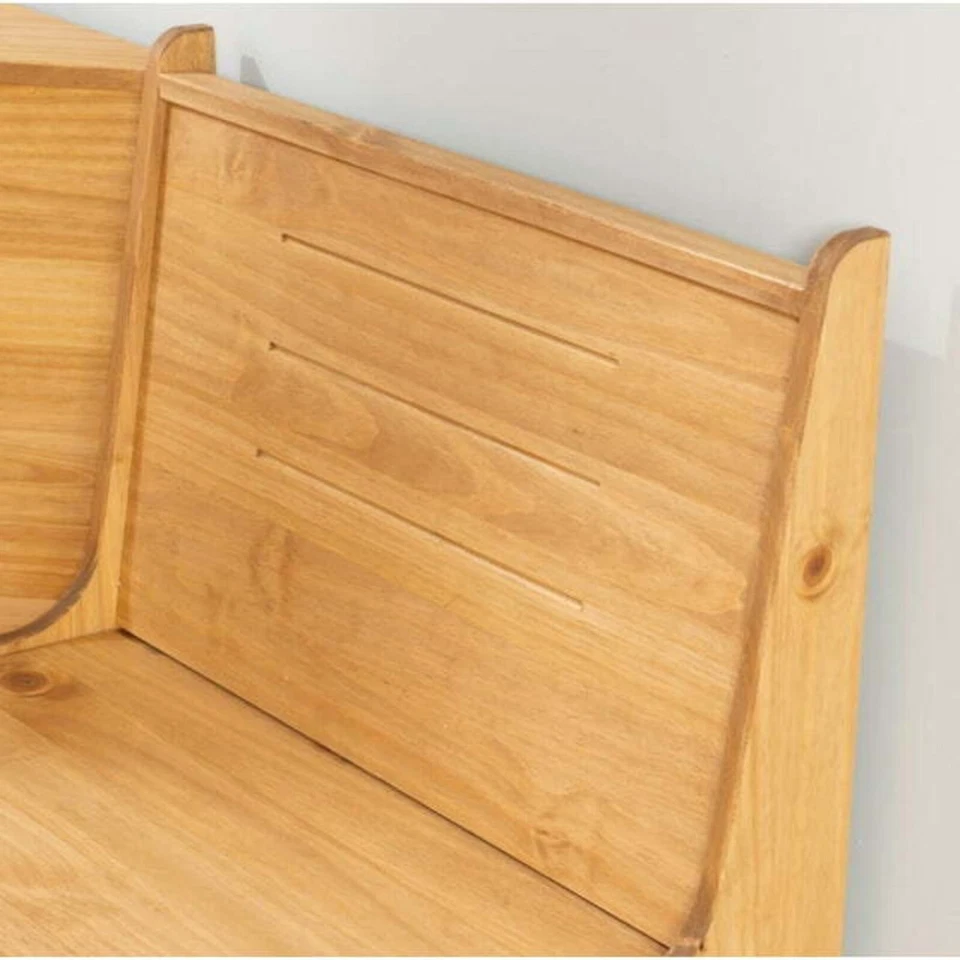 Kitchen Breakfast Nook Dining Set Table w/Corner Bench & Storage Pine Wood - Image 4 of 4