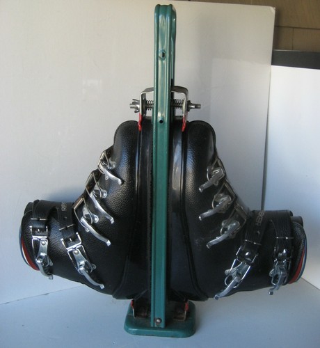 Vtg Downhill Ski Boot Tree Carrier 1960s SEARS Green Red Adjustable Height - Picture 10 of 10