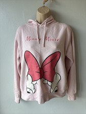Women  s Size 10 12 Minnie Mouse Disney Pink Hoodie Jumper Primark