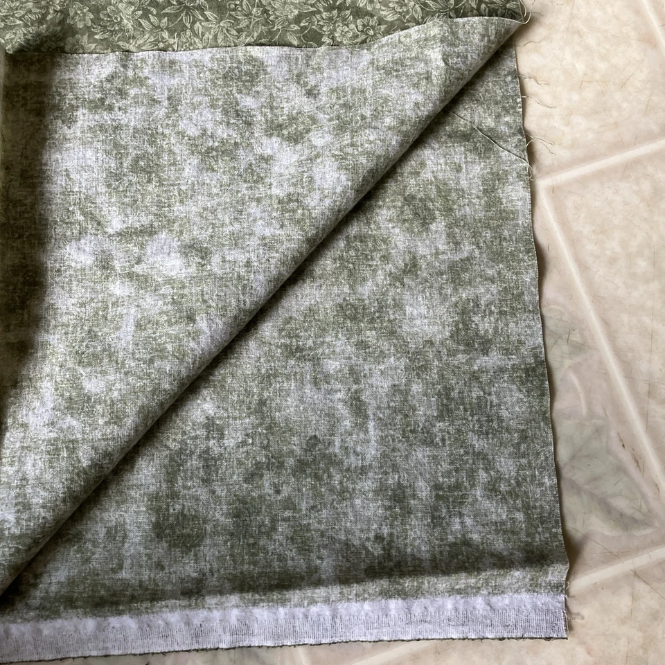 Vtg Sewing Fabric Concord Calico light olive Green floral Tone on Tone 1/2 yard - Image 3 of 4