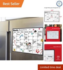 Elegant 16.9"x11.8" Magnetic Dry Erase Calendar for Home  Family Organization