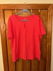 Coral Bay  Women’s Keyhole T  Shirt Size XL Color Coral NWOT