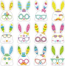 24 Packs Easter Bunny Mask Craft Kits for Kids Easter Crafts and Activities for
