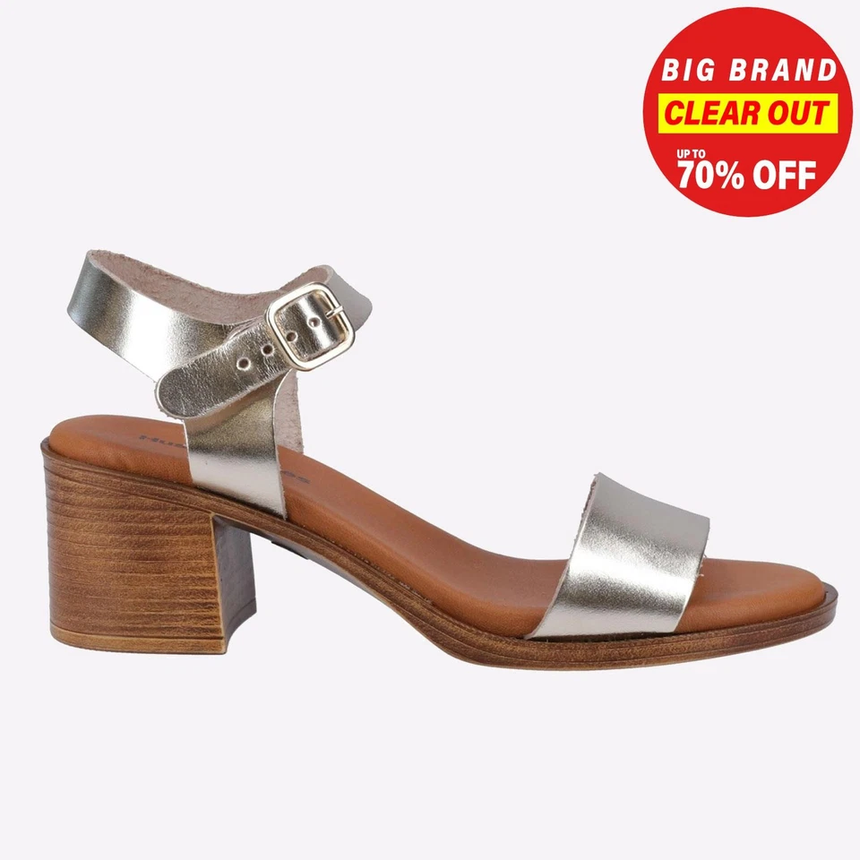 Hush Puppies Gabby Womens Fashion Designer Dress Leather Wedge Heels Gold