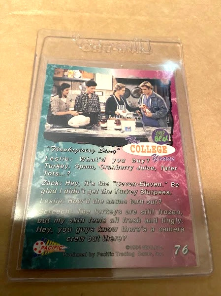 Saved By The Bell-Trading Card-College Years-1994-Pacific-Licensed-Mint-#76 - Image 2 of 2