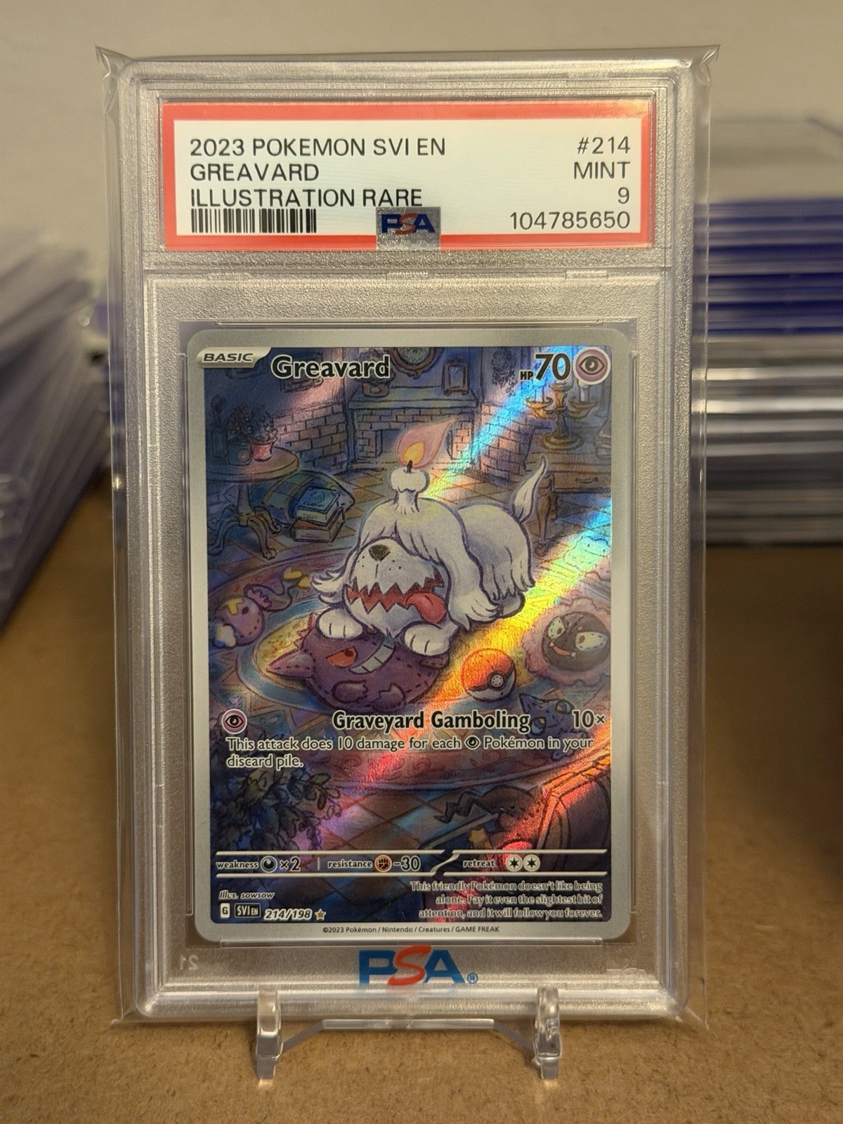 2023 Pokemon Greavard 214/198 SV01: Scarlet & Violet EN ILLUSTRATION RARE PSA 9