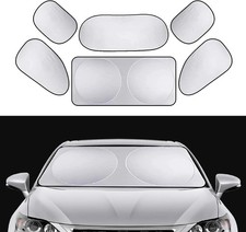 1 Pack 6 Pcs Car Windshield Sun Shade,Sun Visor Protector,2 Front Rear Sun Visor