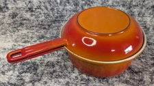 Vintage Descoware 89-A Enamel Cast Iron 1QT Sauce Pot w/Skillet Lid Belgium