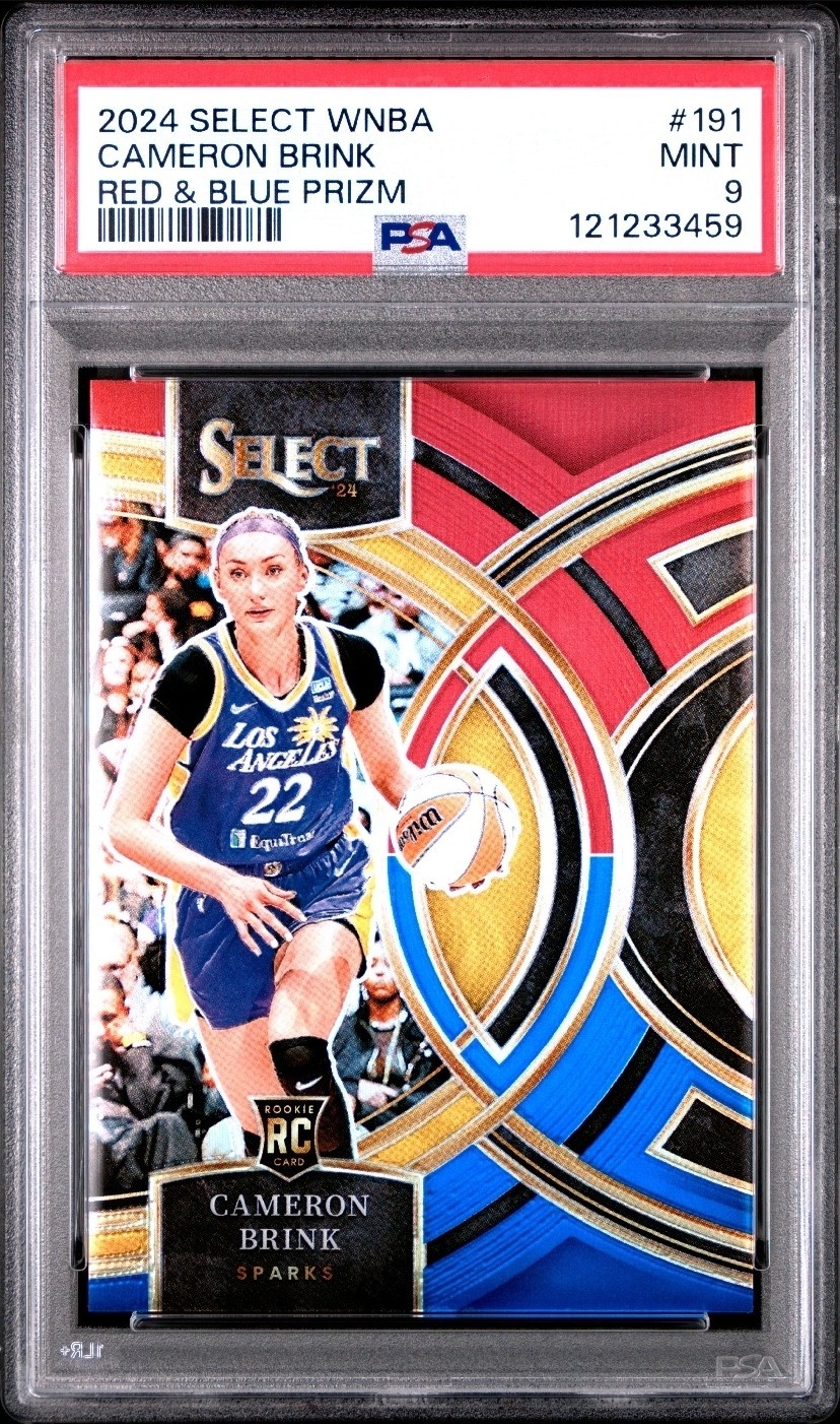 2024 Panini Select WNBA CAMERON BRINK RED BLUE PRIZM SPARKS 130/399 #191 PSA 9