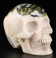 3.01" Hiso Jasper Carved Crystal Skull, Realistic, Crystal Healing