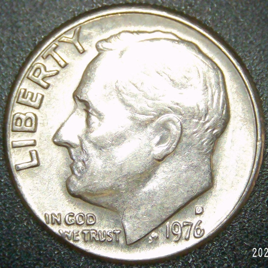 1976-D Broadstruck Roosevelt Dime w/DDD-O/Die Polish Line Buy & get a free coin.