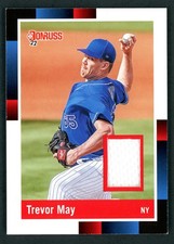 Trevor May 2022 Panini Donruss 1988 RETRO MATERIALS R99M-TM Baseball Card Relic