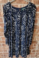 lauren ralph lauren dress navy and white swing dress