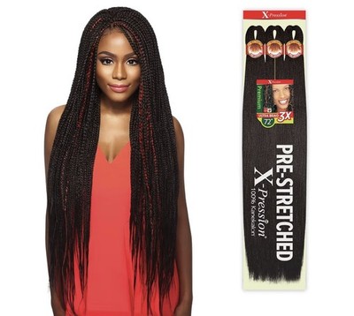 Outre Braids X-Pression Kanekalon 3X Pre Stretched Ultra Braid 72'' (1-pack, 1B) 