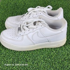 Nike Air Force 1 Low GS Triple White 314192-117 Youth Size 4Y Shoes Leather