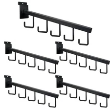 5-Pack Slatwall Hooks Heavy Duty 13.7 Waterfall Hangers for Retail Display