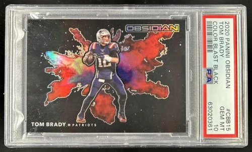 2020 Panini Obsidian Tom Brady Color Blast SSP Black #CBB15 Patriots PSA 10