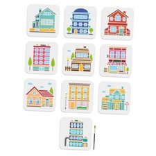 10pcs House Building Stencil 6 6inch Modern City Buildings Stencil with Paint