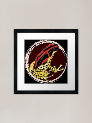 Kunstwerk eines Giftpfeilfrosches VIII gerahmtes Wandbild Poster Leinwanddruck Bild
