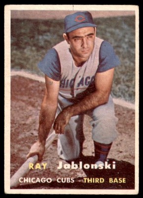 1957 Topps #218 RAY JABLONSKI  Chicago Cubs  VG-VGEX
