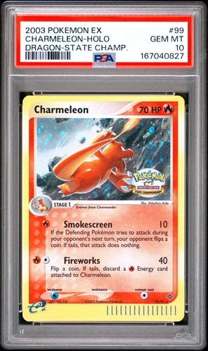 2003 POKEMON EX DRAGON STATE CHAMPIONSHIPS #99 CHARMELEON-HOLO PSA 10