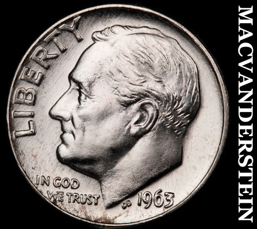 1963-D Roosevelt Dime- Silver Choice Gem Brilliant Uncirculated Luster #i306
