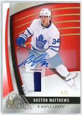 Auston Matthews 2017-18 Upper Deck SP Game Used Red Spectrum Patch Auto 4/5