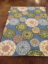  Frontgate Fun Ocean Beach Sea Indoor Outdoor Patio Area Rug 5x7.5 Medallion 