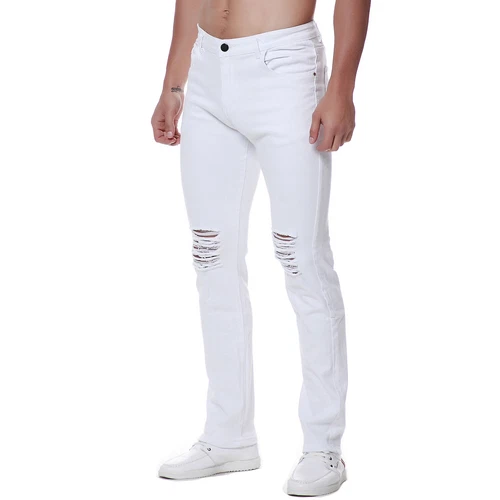 Herren Ripped Jeans Stretch Distressed Destroyed Tapered Leg Skinny Hose - Bild 24 von 51