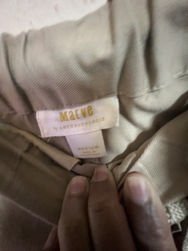 Maeve Anthropologie Classic Track Pants Racer Stripe High Waist Khaki Tan Size M - Picture 3 of 6