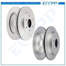 Front And Rear Drilled Slot Brake Rotor For 04 05 Nissan Titan Armada 5.6L V8