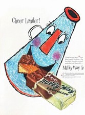 1954 MILKY WAY CANDY Large Vintage Print Ad Mars Chocolate Bar