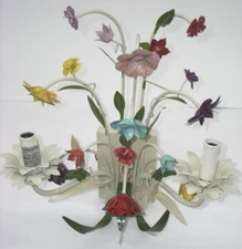 World Imports WI-1362-07 Wall Light Distressed White Finish 2 Light Floral Theme