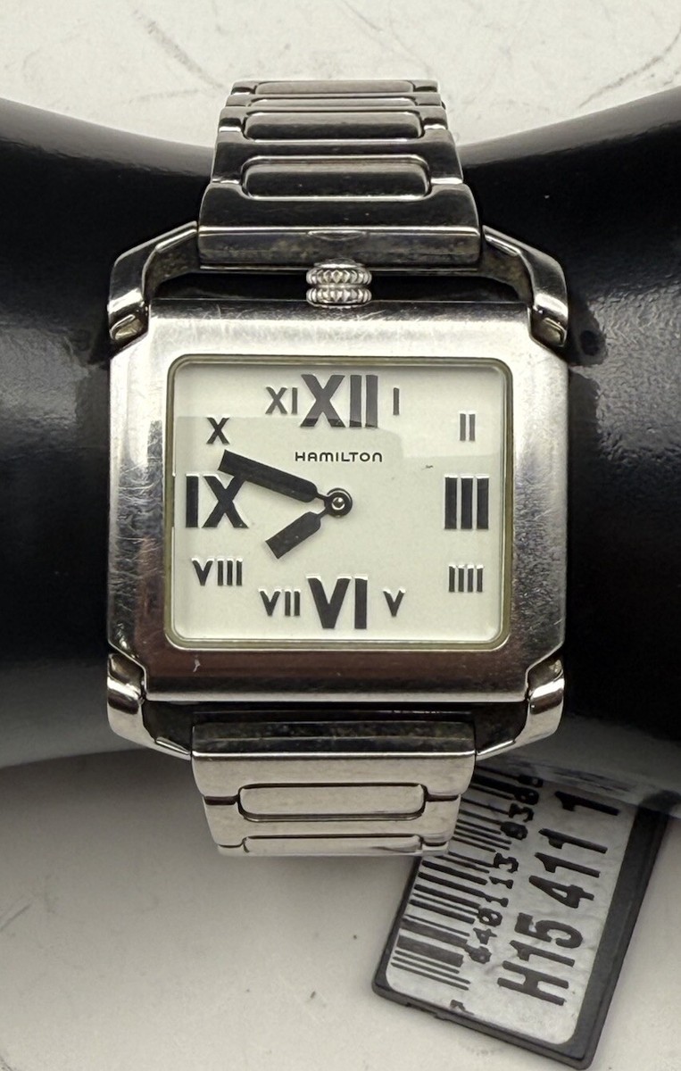 Vintage Hamilton 6323 Contour stainless Swiss rectangle quartz