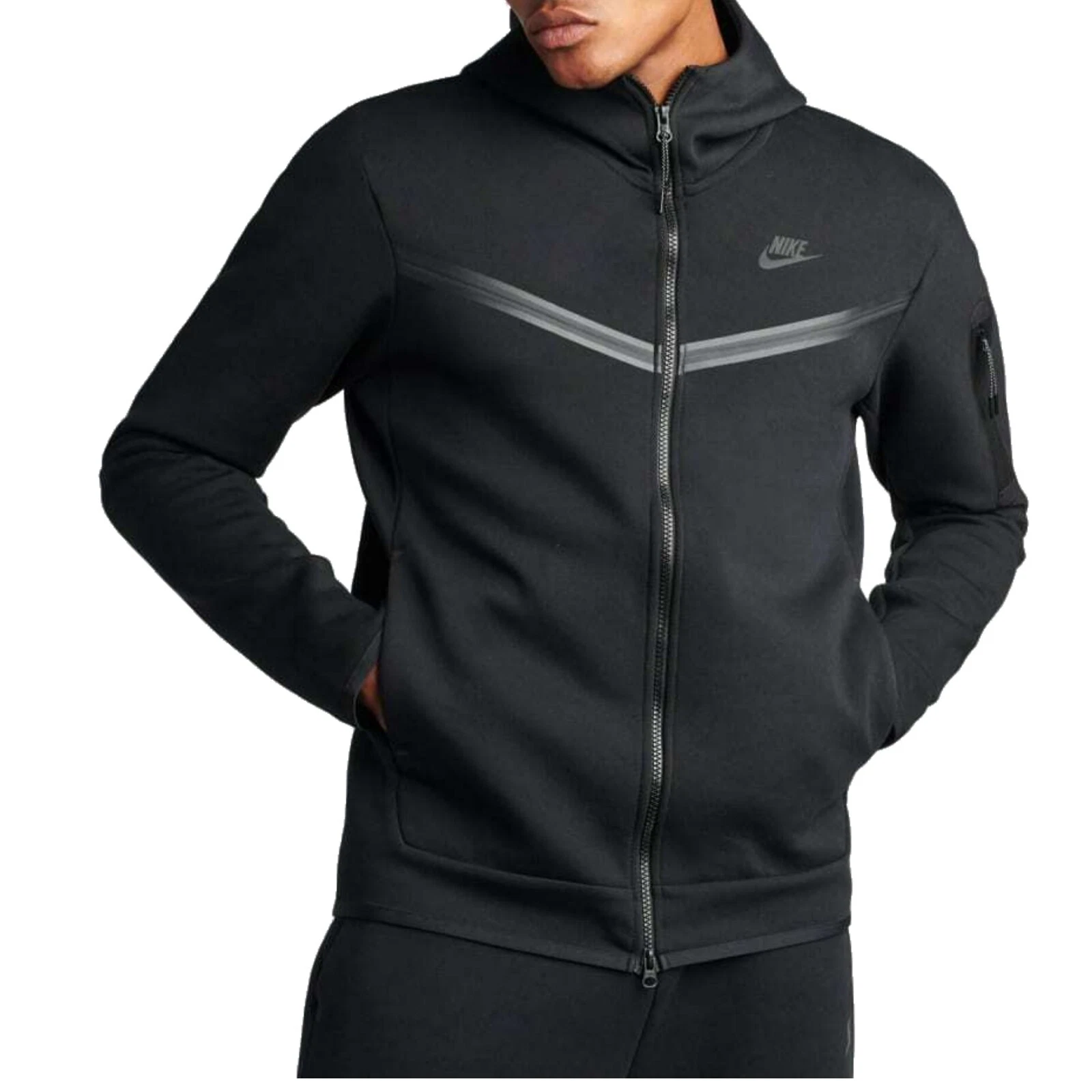 NWT- NIKE Sportswear Men's Full Zip Tech Fleece Hoodie - Black CU4489-010: M-XXL