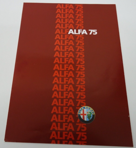 Prospekt Brochure ALFA ROMEO 75 1.6l 1.8l 2.0l 2.5 Verde - Afbeelding 1 van 5