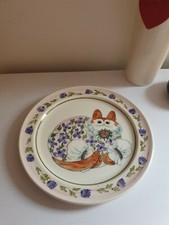 Vintage CINQUE PORTS POTTERY JOAN DE BETHEL Cat Porcelain Plate