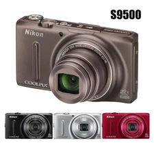 Nikon COOLPIX S9500 18.1MP Compact Digital Camera 22x Optical Zoom w/Accessories
