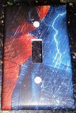 Custom Handmade Spiderman Red Single Toggle Light Switch Cover