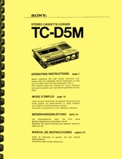 Sony TC-D5M registratore a cassette MANUALE DEL PROPRIETARIO 