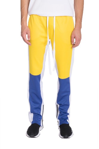 Mens Track Pants Color Block Jogger Side Ankle Zip 10+ COLORS AVAILABLE - Picture 8 of 25