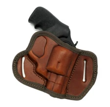 Right Hand Brown Open Top Belt Holster for TAURUS 85 POLY PROTECTOR 2"